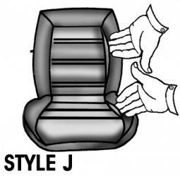 VW Seat Upholstery - Front Only - Lowback Seats - Style J - Smooth Vinyl